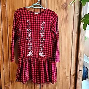 GAP Plaid Flannel Tunic Dress Girls XL Fits like a size 10/12 GUC